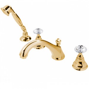 Nicolazzi Teide смеситель для ванны на 4 отв..ручки crystal handle, antique gold
