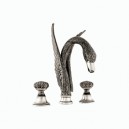 Mestre Antartica Swan Смеситель для раковины на 3 отверстия , Antique silver