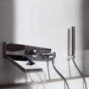 Zucchetti Pan+ смеситель для ванны/душа настенный с переключателем, душ.гарнитуром, внеш.часть, хром